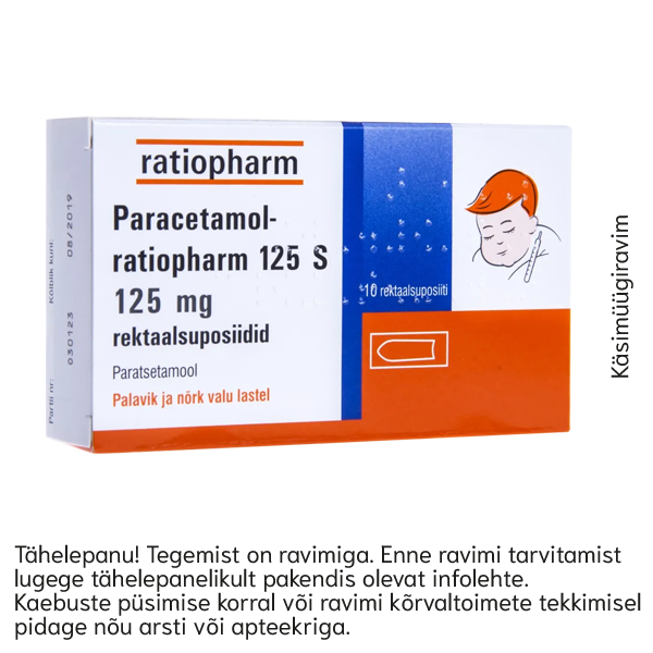 Paracetamol-ratiopharm 125 mg rektaalsuposiidid N10